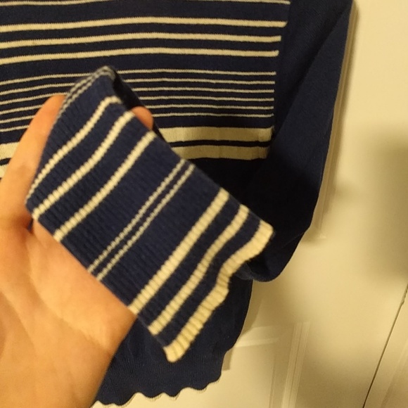 Blue and White Striped Cardigan - Picture 4 of 6